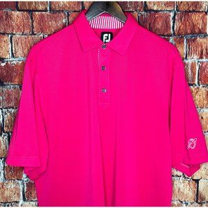 FootJoy FJ Short Sleeve Stretch Solid Pink Polo Golf Shirt Men’s Large